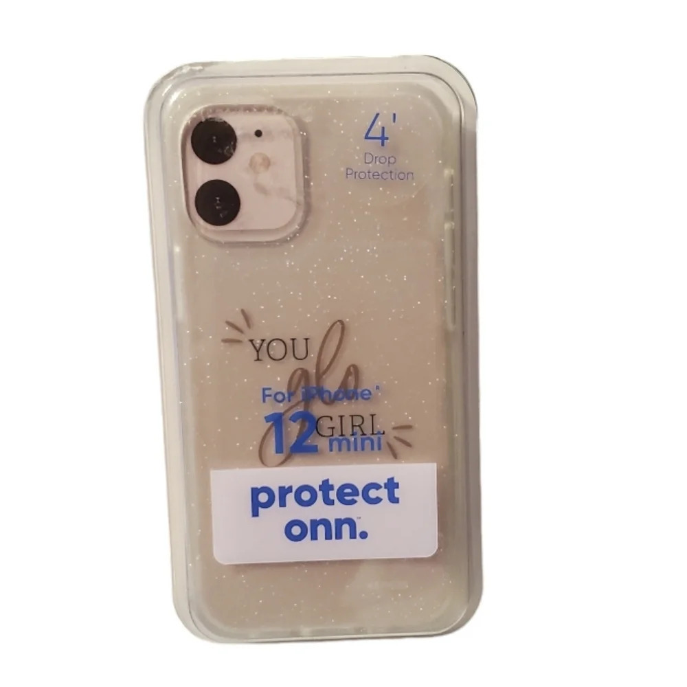 Onn. Iphone 12 Mini Glitter Phone Case 4' Drop Protection